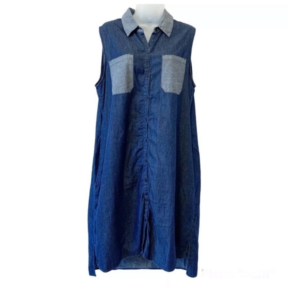 Reed Krakoff Sleeveless Chambray Shirt Dress Size Small Sleeveless Midi Festival